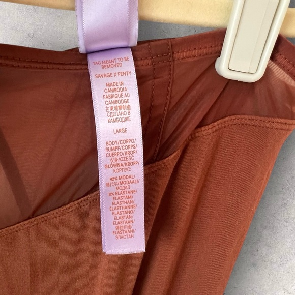 Savage X Fenty Aqua Hour Wide Leg Pant Cookie Brown Size L - Picture 10 of 13